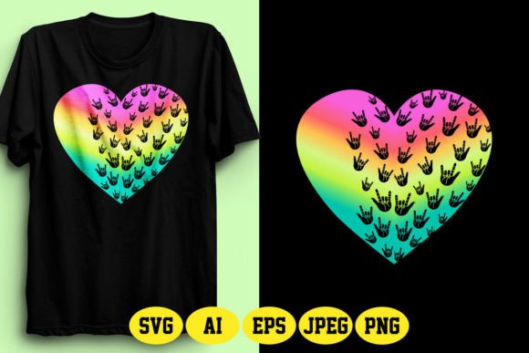 ASL Love Design Graphics for T-Shirt Sales
