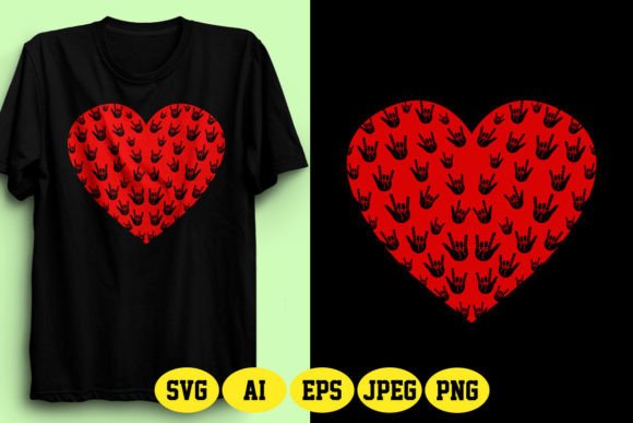 ASL Love Design with Heart Shape 2: A Graphic Asset for Branding and Marketing