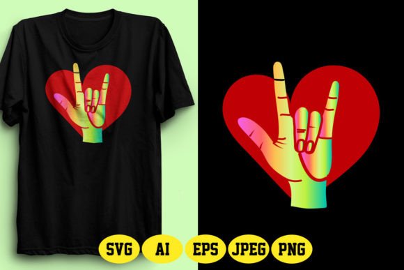ASL Love Graphic for T-Shirt Designs