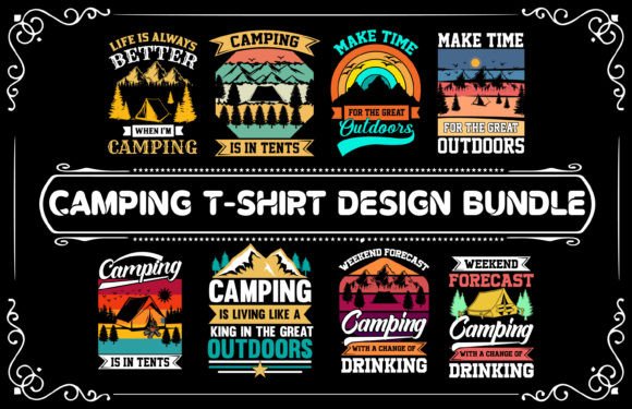 Camping T-Shirt Design Bundle for Modern Blogs