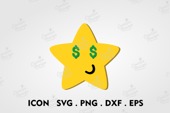 Dollar Eyes Yellow Star Graphics for Crafts