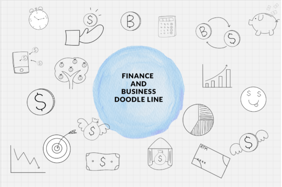 Finance and Business Doodle Line Graphics