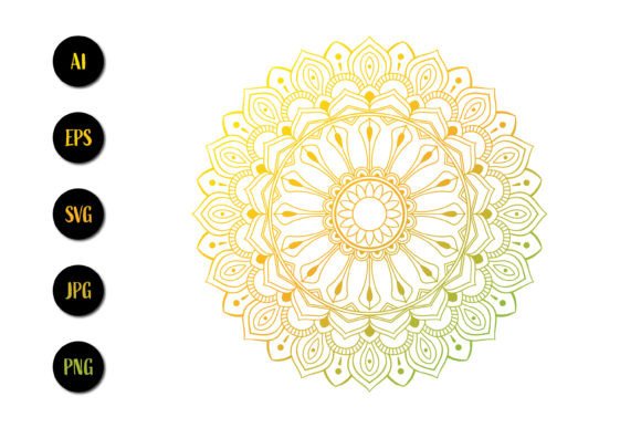 Gradient Mandala Circular Pattern Graphics
