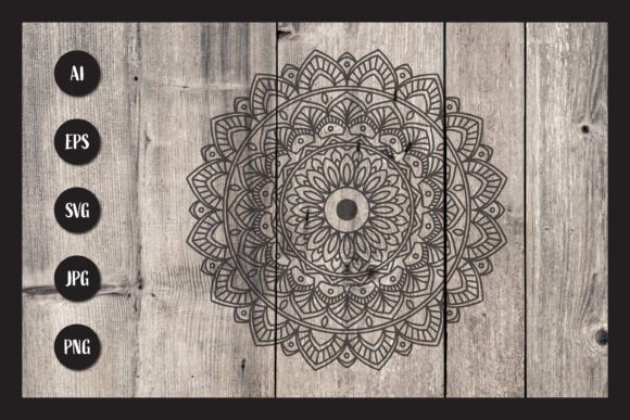 Mandala Silhouette Round Graphics
