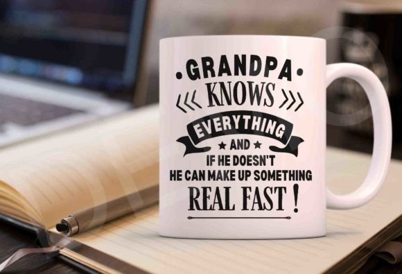 Mens Funny Grandpa Knows Everything Svg Graphics