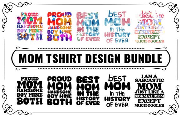 Mom T-shirt Design Bundle Graphics for Branding