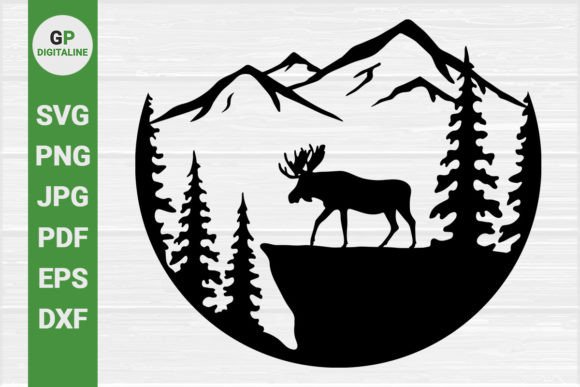 Moose, Forest and Mountain, Wildlife SVG Graphics