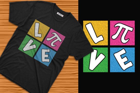 Pi Day Typographic Graphics for T-Shirt Designs