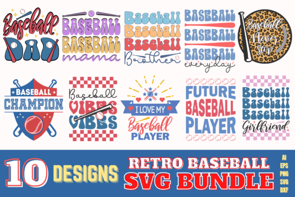 Retro Baseball SVG Bundle