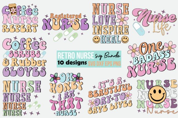 Retro Nurse Graphics for Crafts