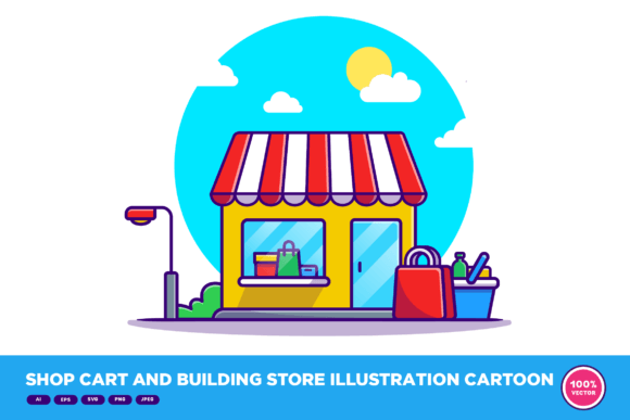 Shop Cart and Building Store Graphics